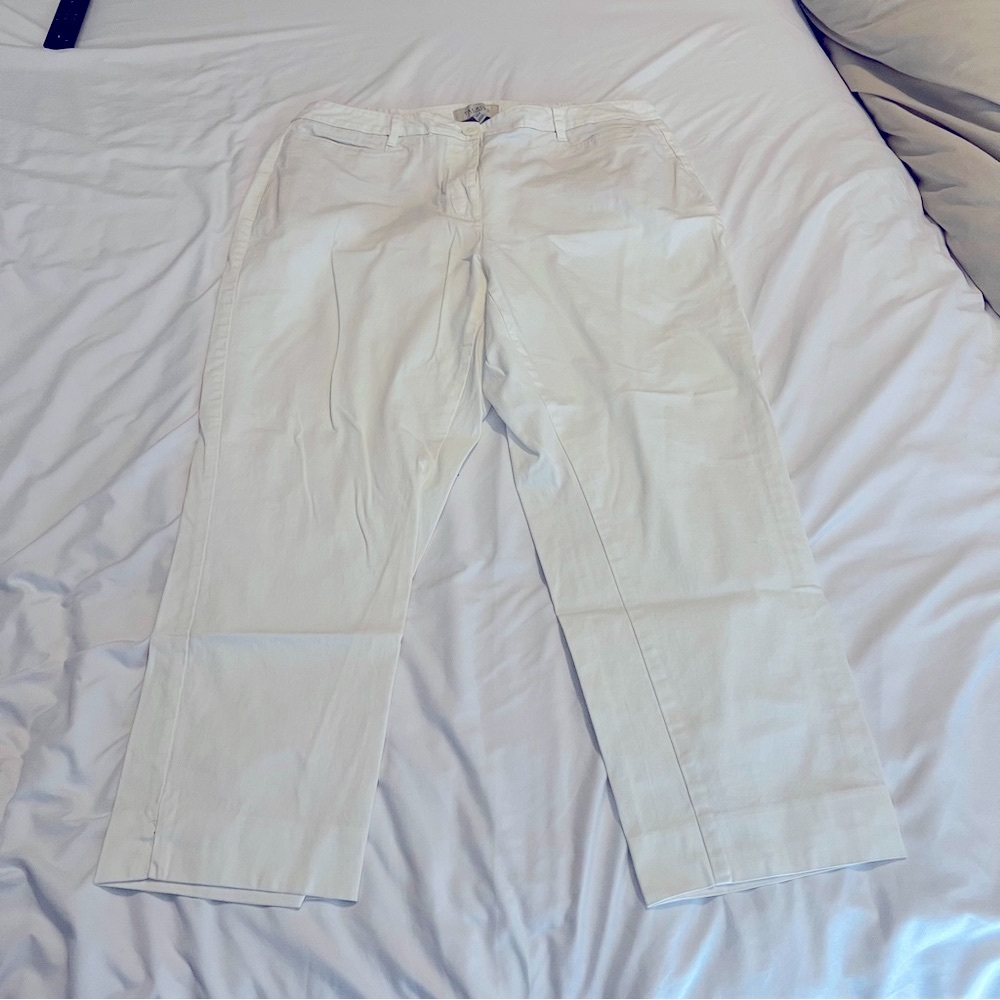 Talbots White Trousers Lightweight Cotton Blend